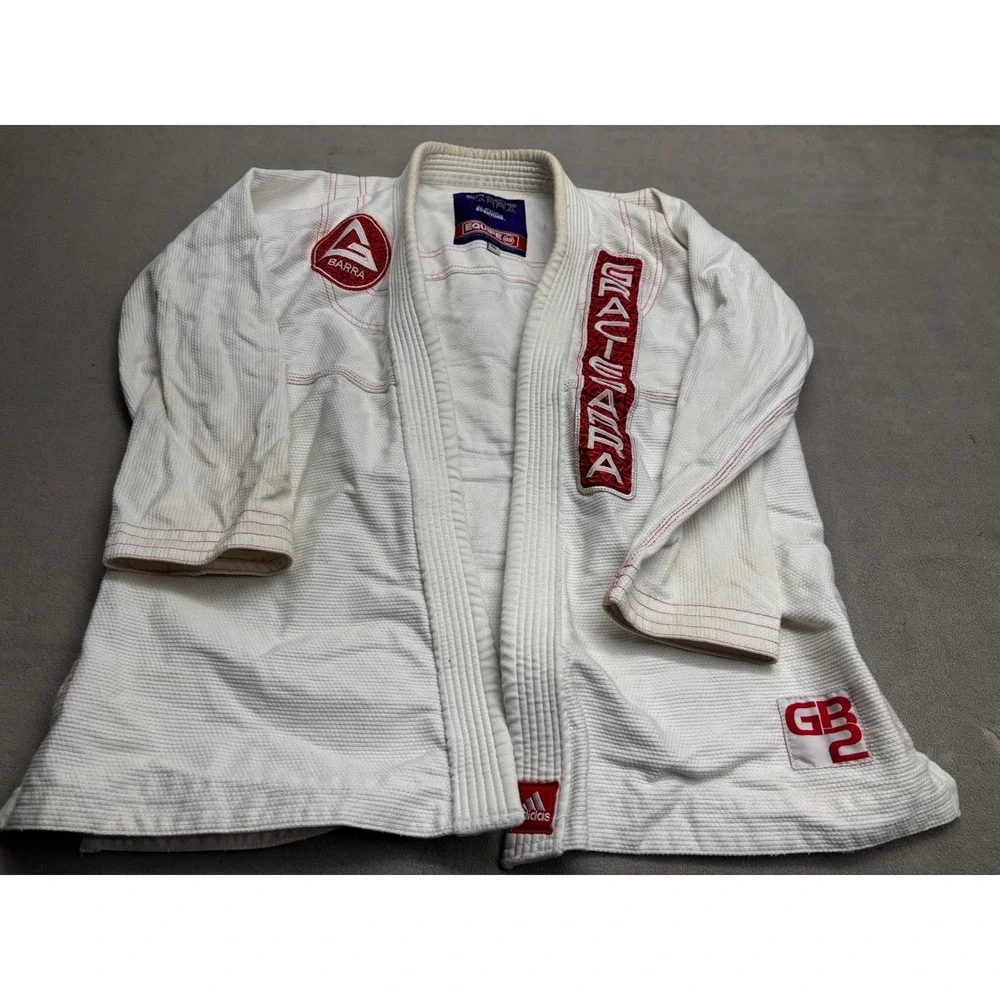 Adidas Gracie Barra Equipe GB Jiu-Jitsu Gi Jacket White Red R0 BJJ Kimono